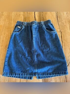 Blassport Elastic-Waist Blue Denim Mini Skirt